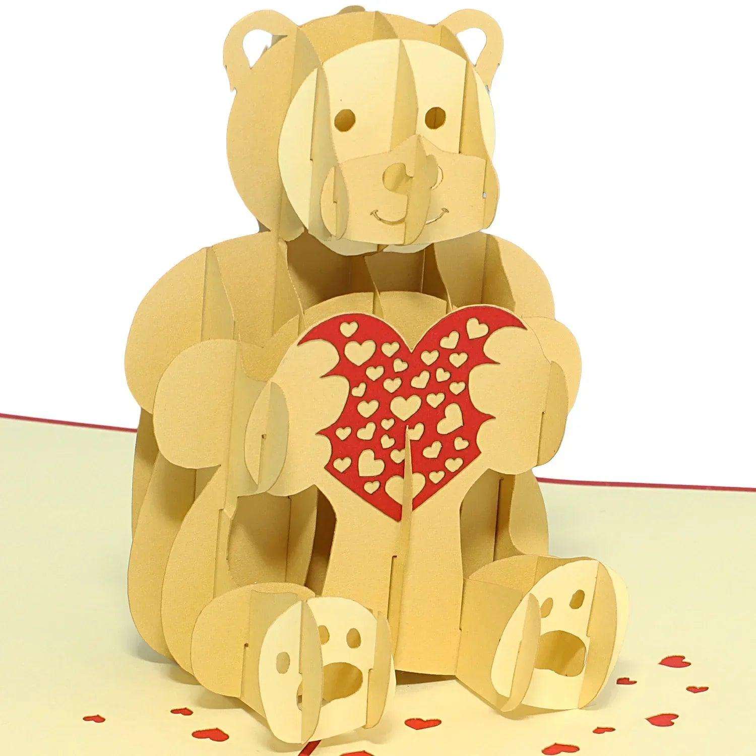 Pop-Up Karte Bär - 3D Valentinskarte Herz, Liebe, N318 LINPopUp N318