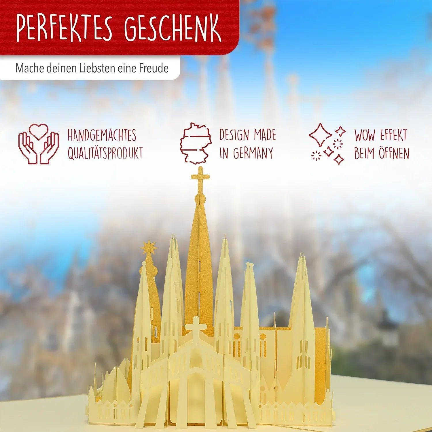 Pop-Up Karte Barcelona - 3D Stadtkarte Stadtbesichtigung Gutschein, N266 - LINPopUp
