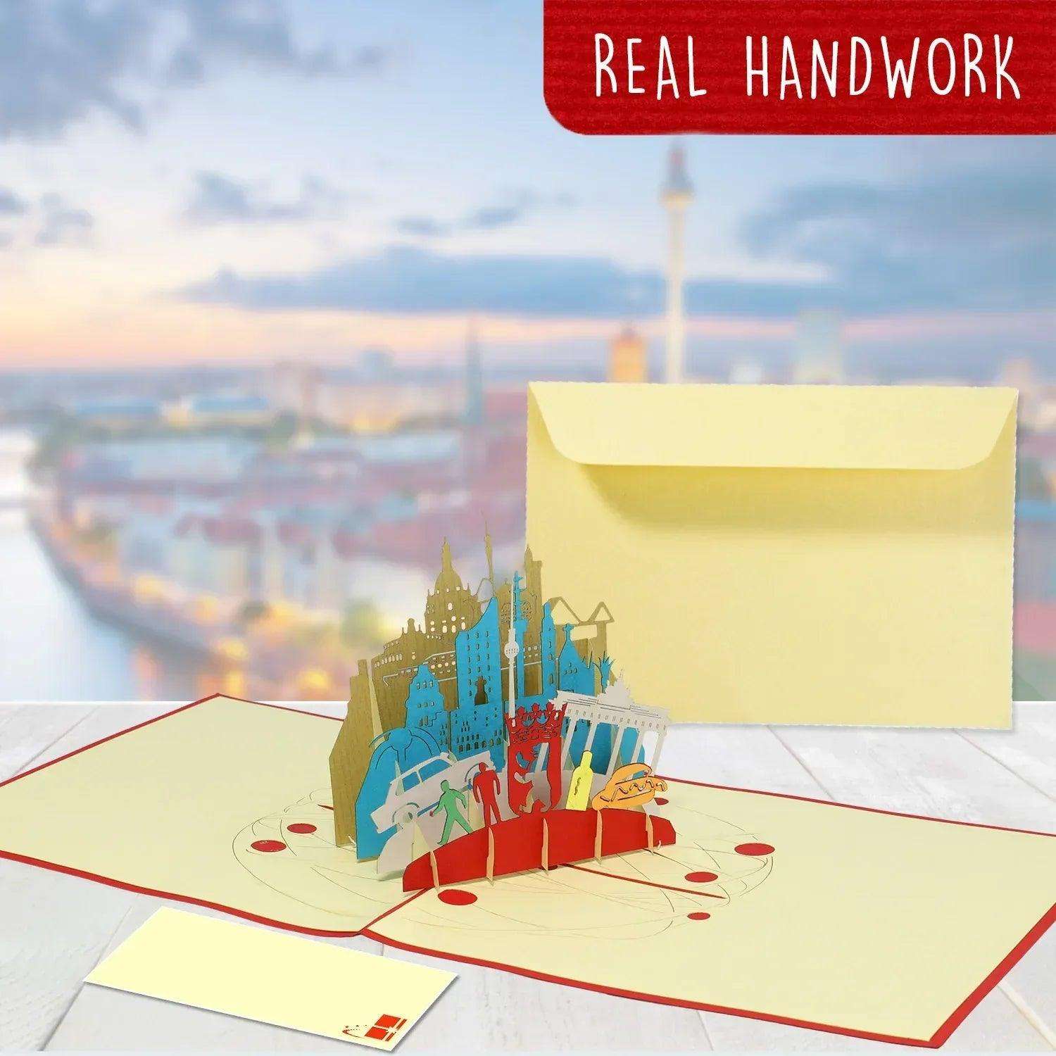 Pop-Up Karte Berlin - 3D Stadtkarte Stadtbesichtigung Gutschein, N191 LINPopUp N191