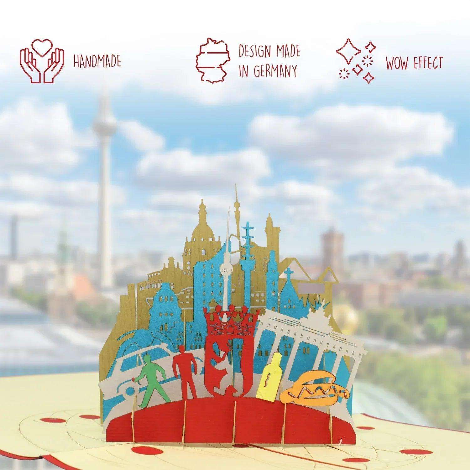 Pop-Up Karte Berlin - 3D Stadtkarte Stadtbesichtigung Gutschein, N191 - LINPopUp
