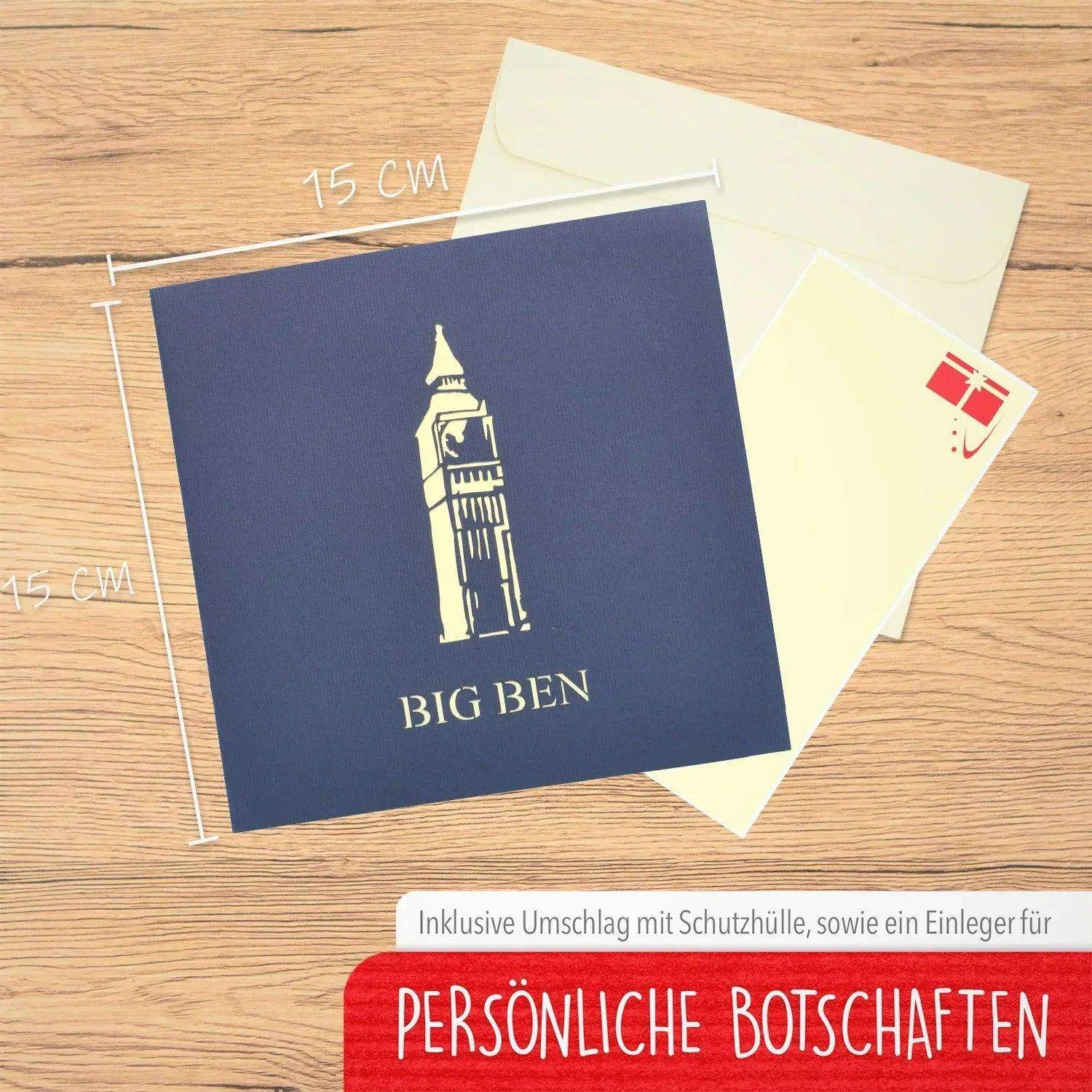 Pop-Up Karte Big Ben - 3D Stadtkarte Stadtbesichtigung Gutschein, N184 LINPopUp N184