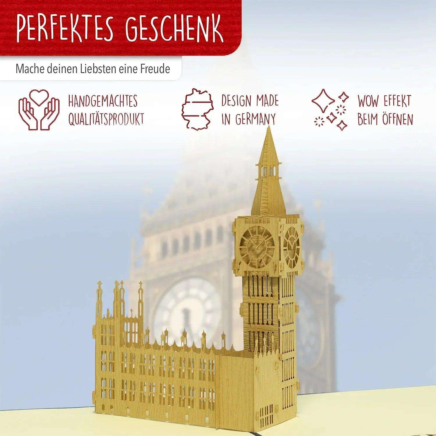 Pop-Up Karte Big Ben - 3D Stadtkarte Stadtbesichtigung Gutschein, N184 LINPopUp N184