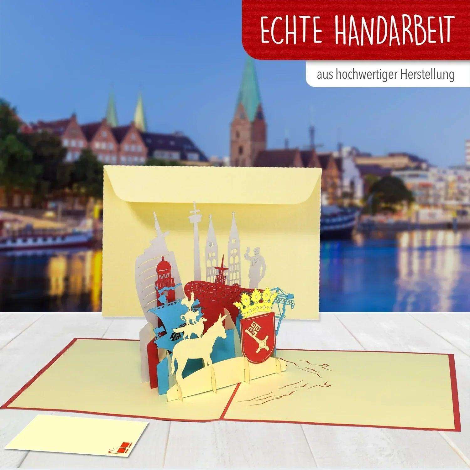 Pop-Up Karte Bremen - 3D Stadtkarte Stadtbesichtigung Gutschein, N222 LINPopUp N222