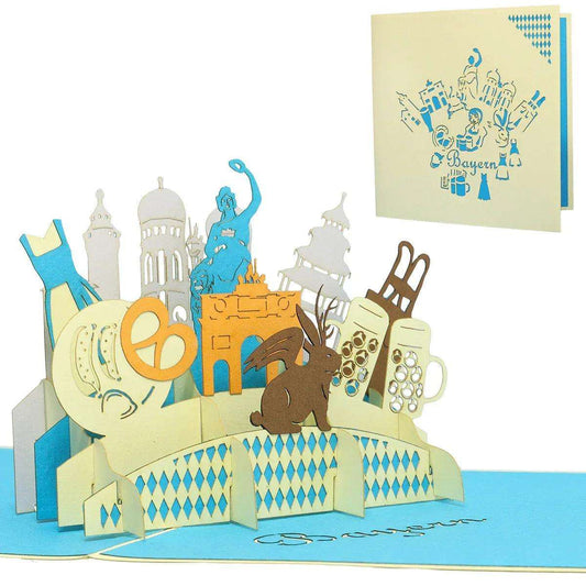 Pop-Up Karte München - 3D Stadtkarte Stadtbesichtigung Gutschein, N192 - LINPopUp