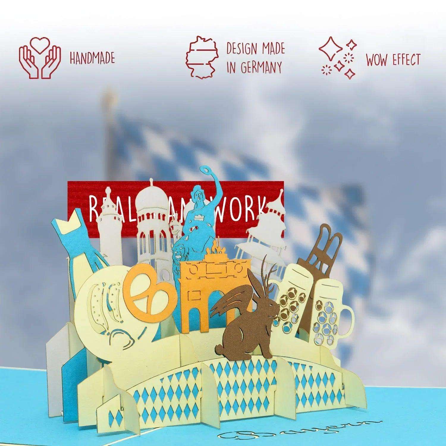 Pop-Up Karte München - 3D Stadtkarte Stadtbesichtigung Gutschein, N192 - LINPopUp
