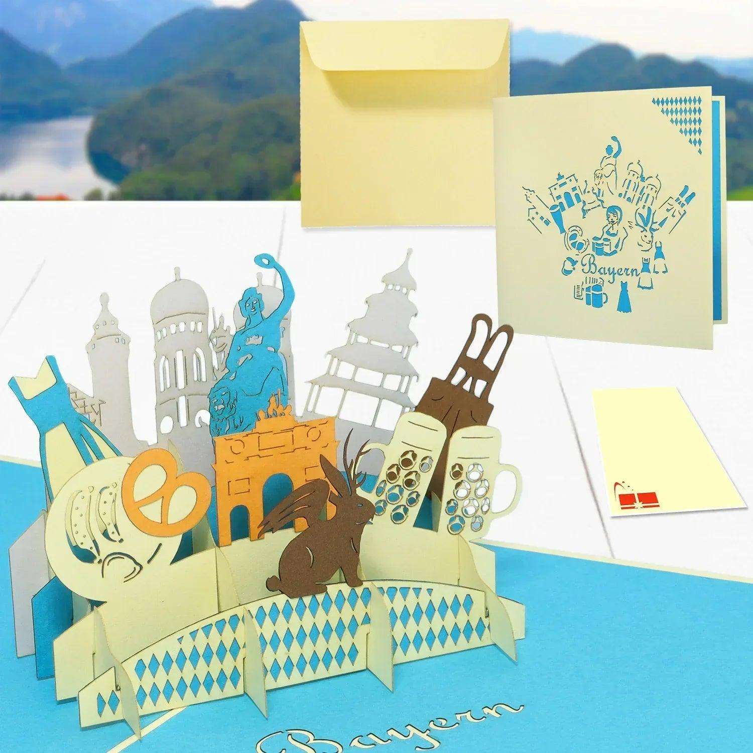 Pop-Up Karte München - 3D Stadtkarte Stadtbesichtigung Gutschein, N192 - LINPopUp