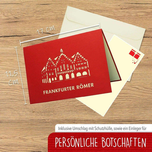 Pop-Up Karte Frankfurt - 3D Stadtkarte Stadtbesichtigung Gutschein, N217 - LINPopUp