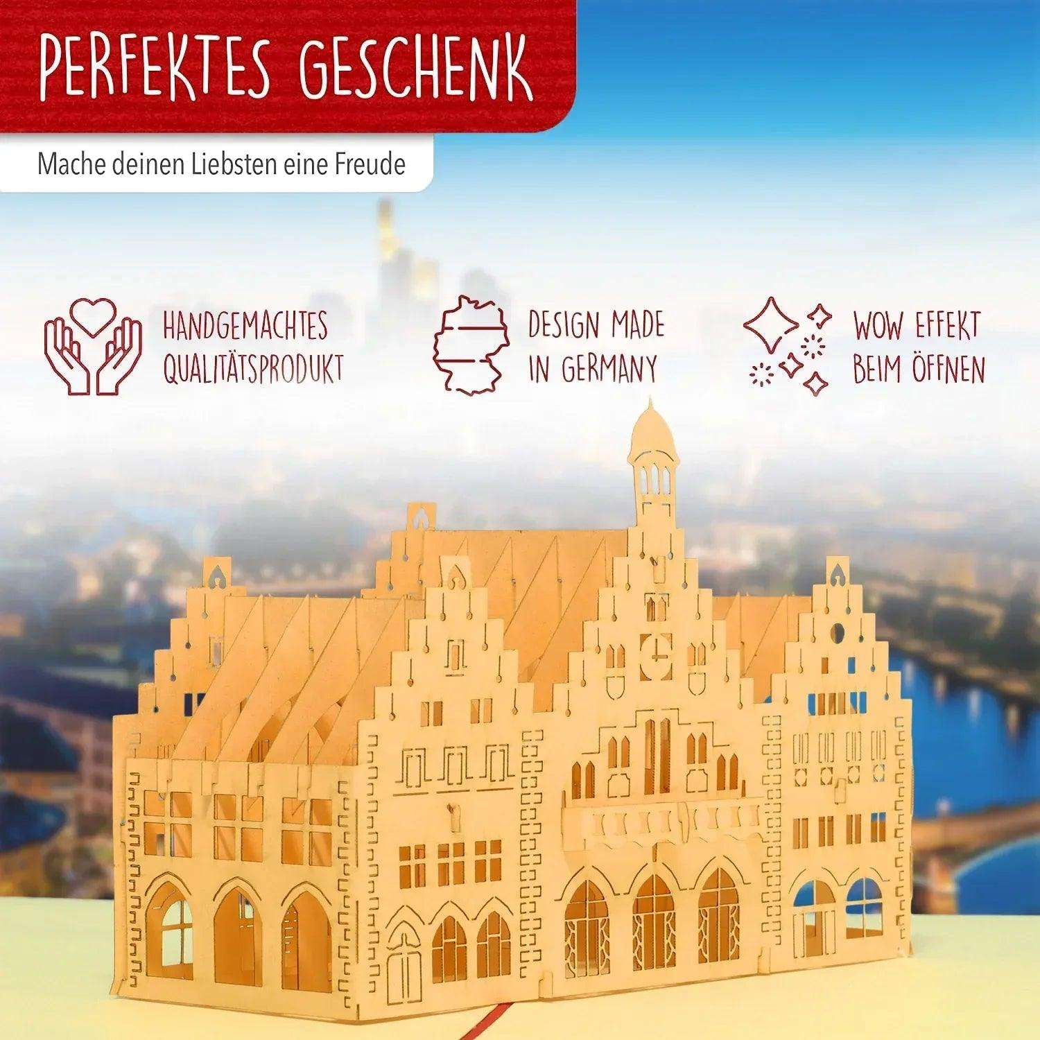 Pop-Up Karte Frankfurt - 3D Stadtkarte Stadtbesichtigung Gutschein, N217 LINPopUp N217