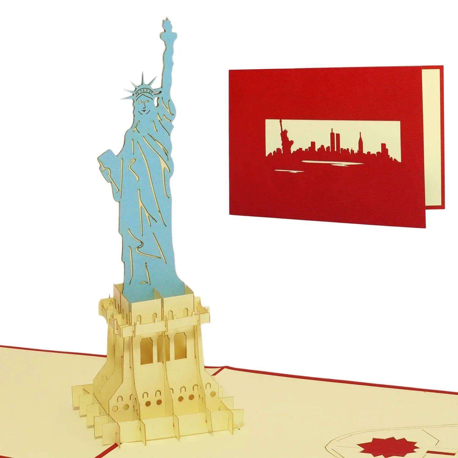 Pop-Up Karte Freiheitsstatue - 3D Stadtkarte Stadtbesichtigung Gutschein, N186 LINPopUp N186