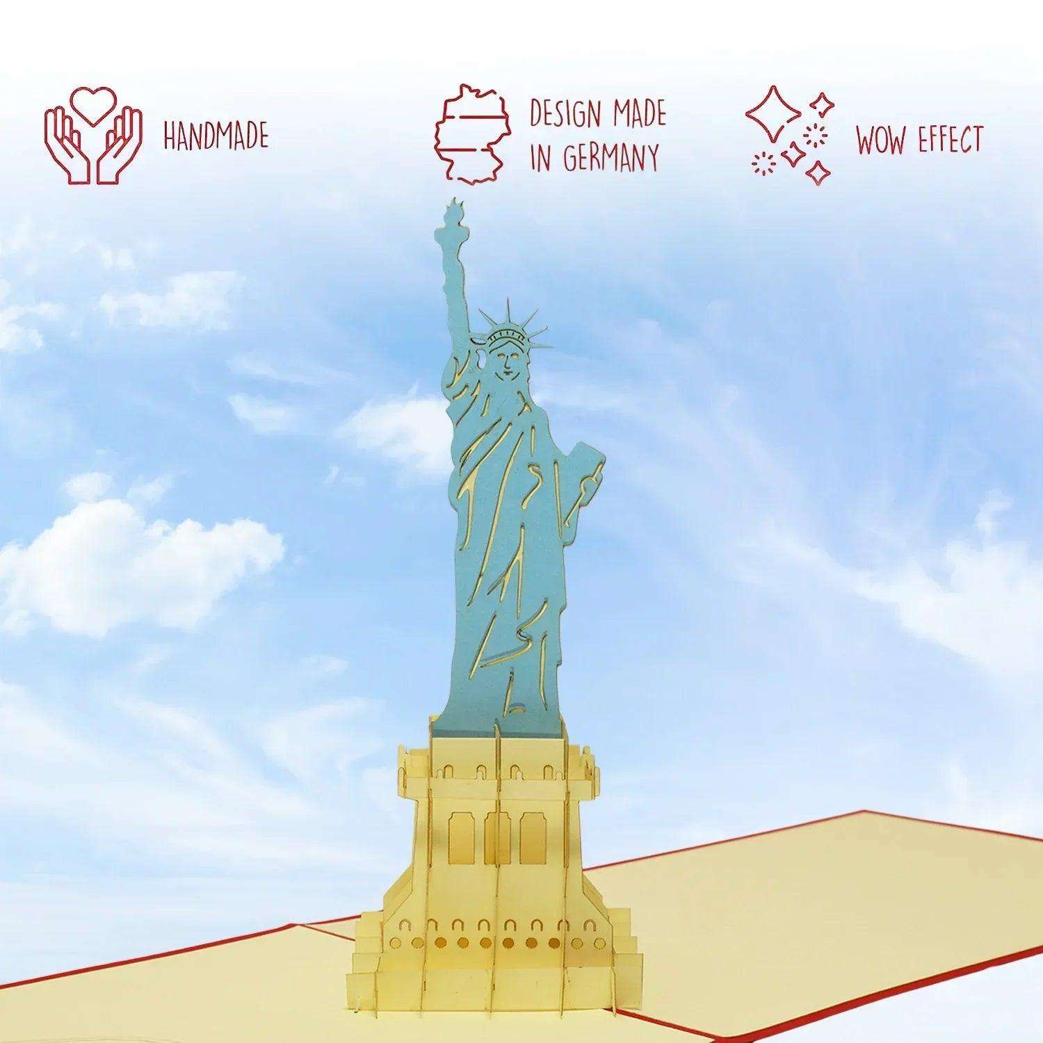 Pop-Up Karte Freiheitsstatue - 3D Stadtkarte Stadtbesichtigung Gutschein, N186 LINPopUp N186
