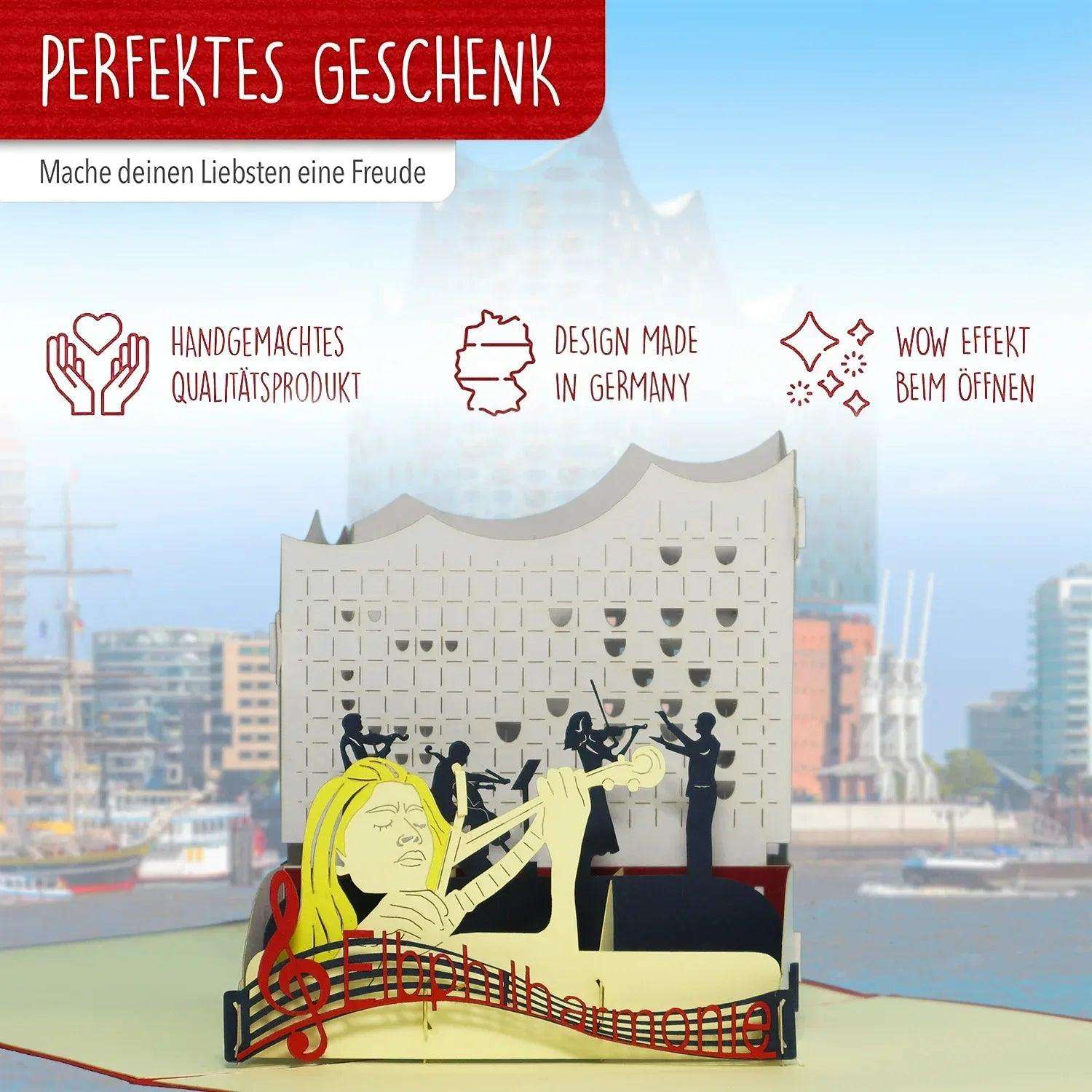 Pop-Up Karte Hamburg - 3D Stadtkarte Stadtbesichtigung Gutschein, N258 LINPopUp N258