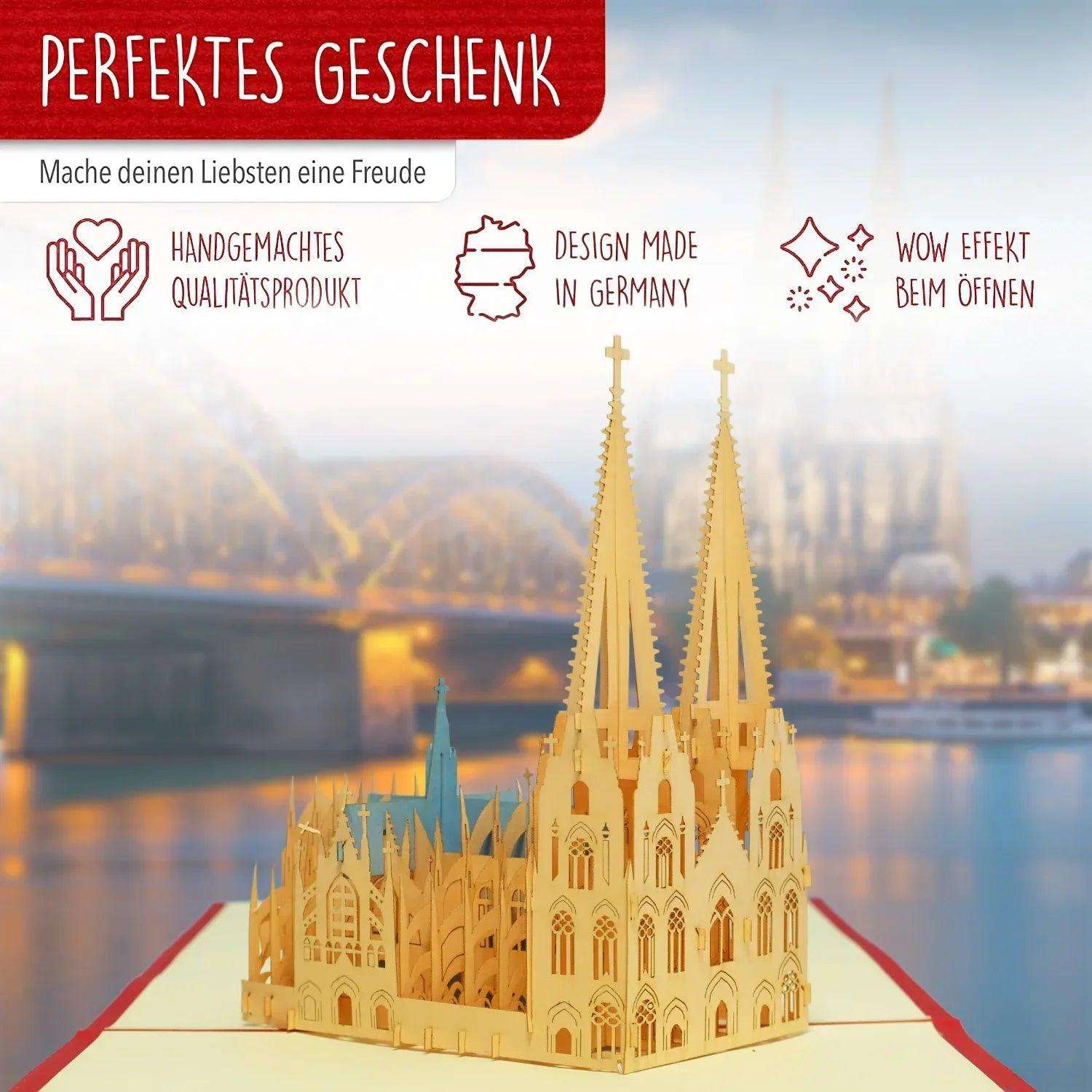 Pop-Up Karte Köln - 3D Stadtkarte Stadtbesichtigung Gutschein, N168 LINPopUp N168
