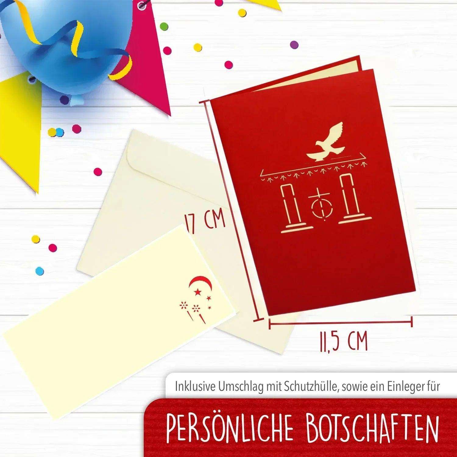 Pop-Up Karte Kreuz & Taube - 3D Grußkarte Konfirmation Kommunion Taufe, N102 LINPopUp N102