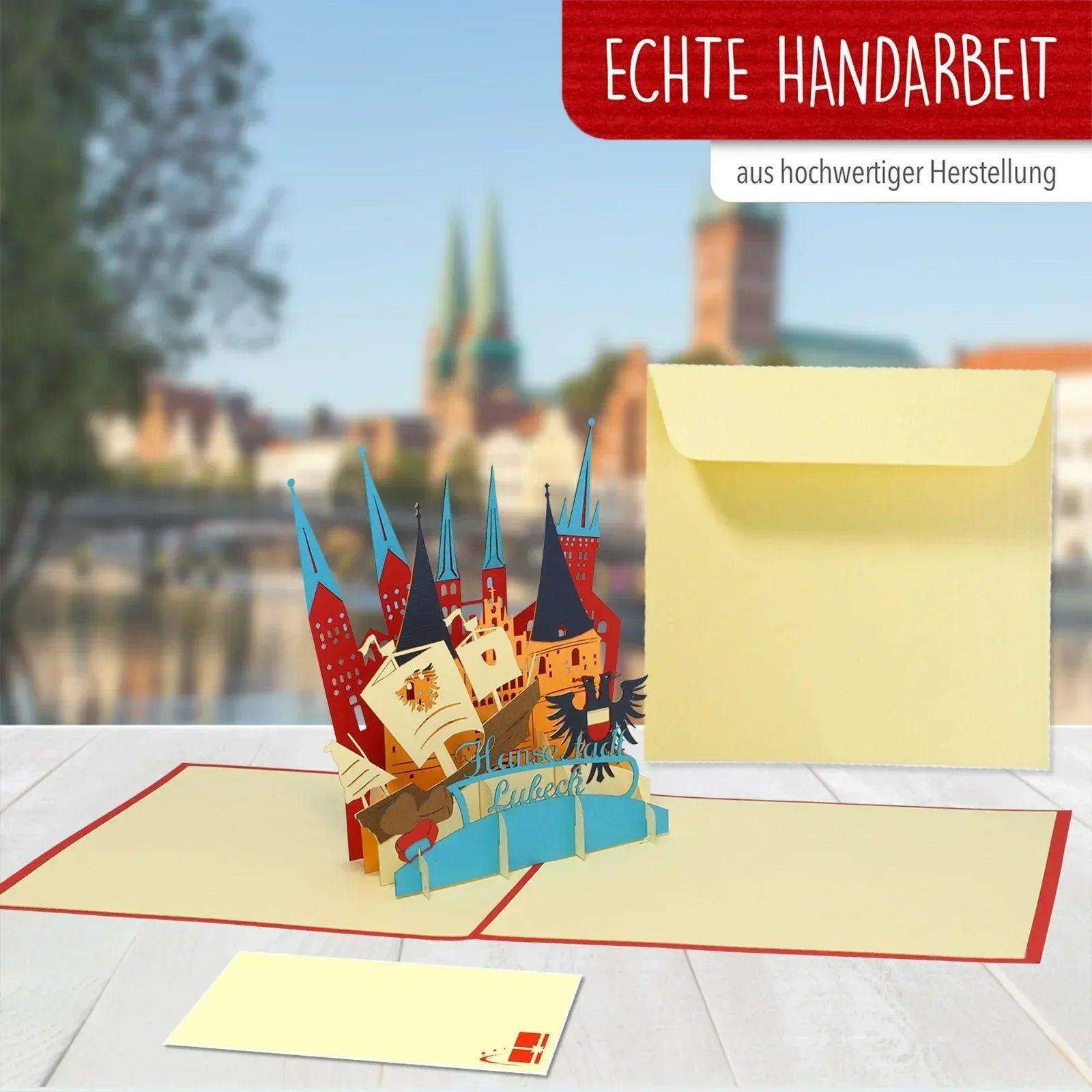 Pop-Up Karte Lübeck - 3D Stadtkarte Stadtbesichtigung Gutschein, N219 LINPopUp N219