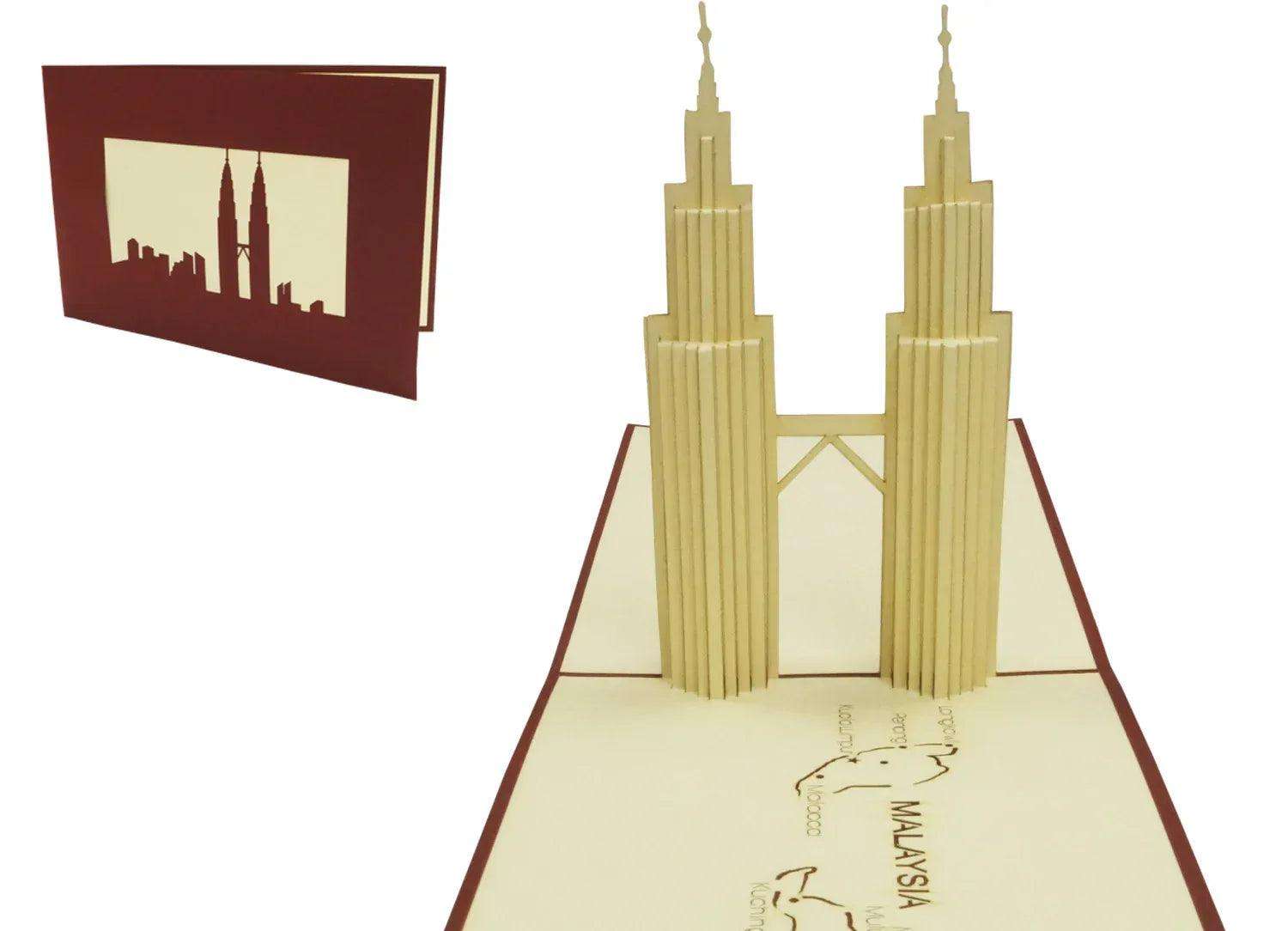 Pop-Up Karte Malaysia - 3D Stadtkarte Stadtbesichtigung Gutschein, N164 LINPopUp N164