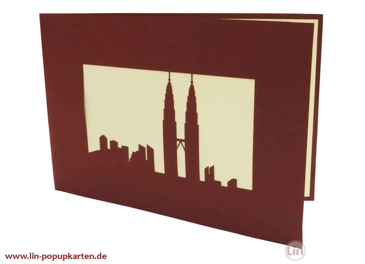 Pop-Up Karte Malaysia - 3D Stadtkarte Stadtbesichtigung Gutschein, N164 LINPopUp N164