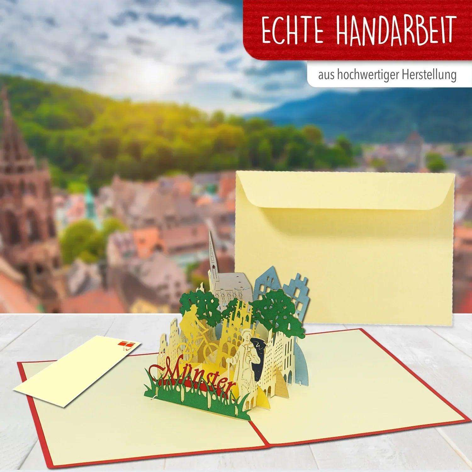 Pop-Up Karte Münster - 3D Stadtkarte Stadtbesichtigung Gutschein, N294 LINPopUp N294
