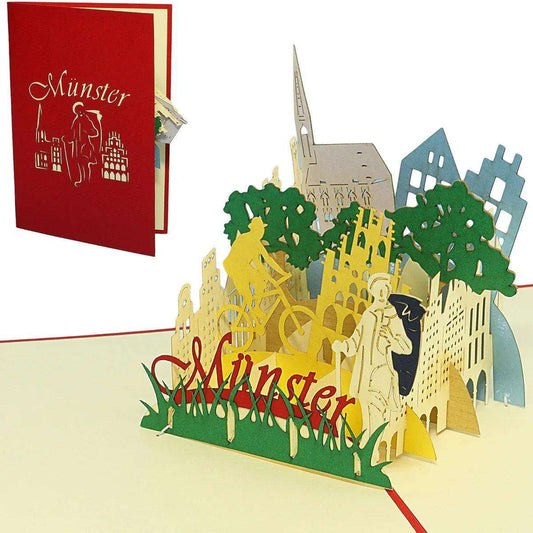 Pop-Up Karte Münster - 3D Stadtkarte Stadtbesichtigung Gutschein, N294 - LINPopUp