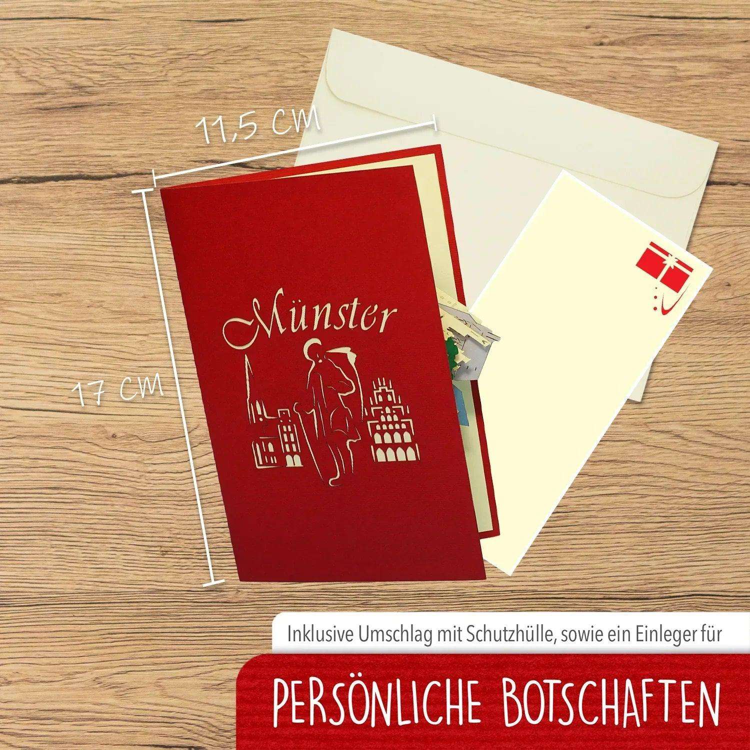 Pop-Up Karte Münster - 3D Stadtkarte Stadtbesichtigung Gutschein, N294 - LINPopUp