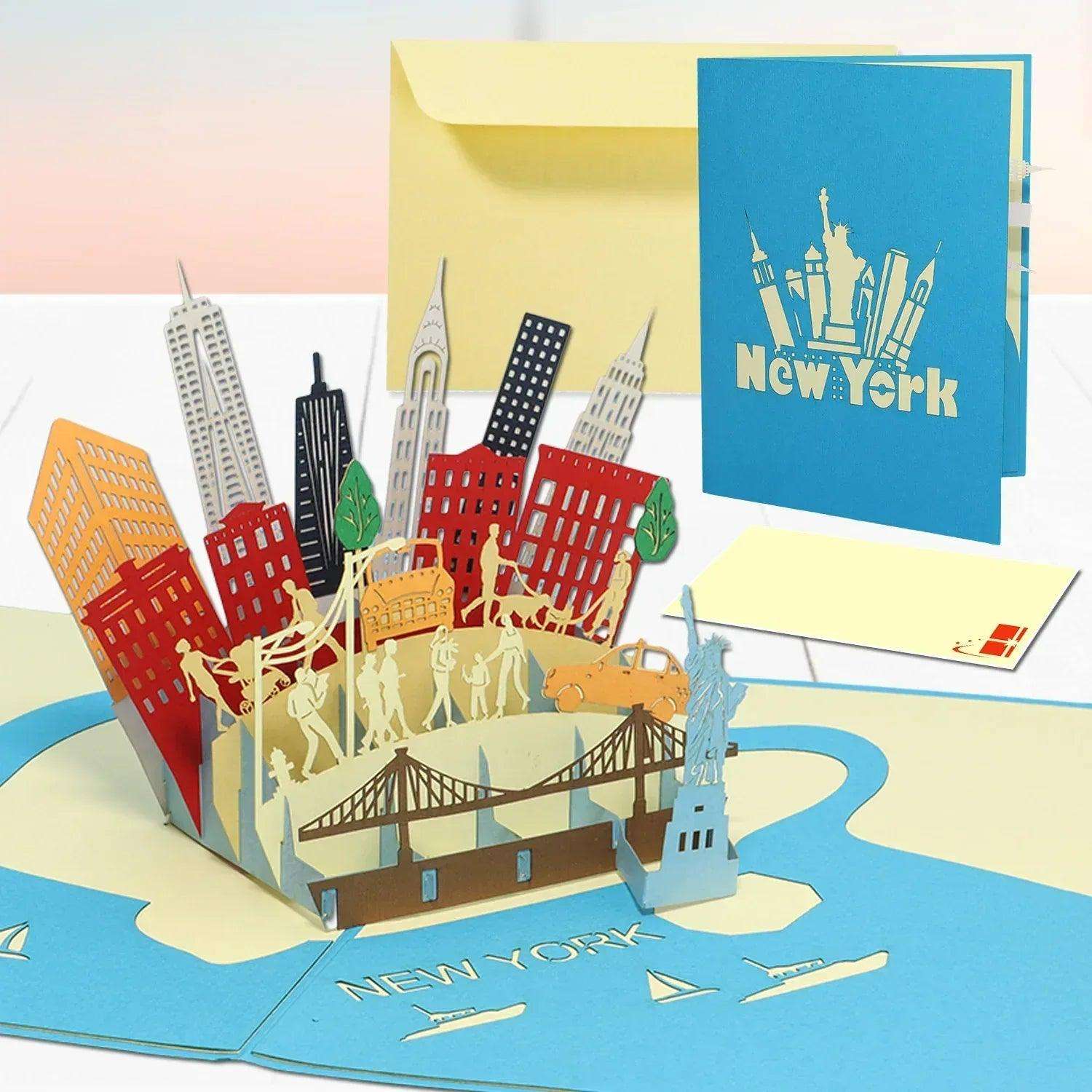 Pop-Up Karte New York - 3D Stadtkarte Stadtbesichtigung Gutschein, N717 LINPopUp N717