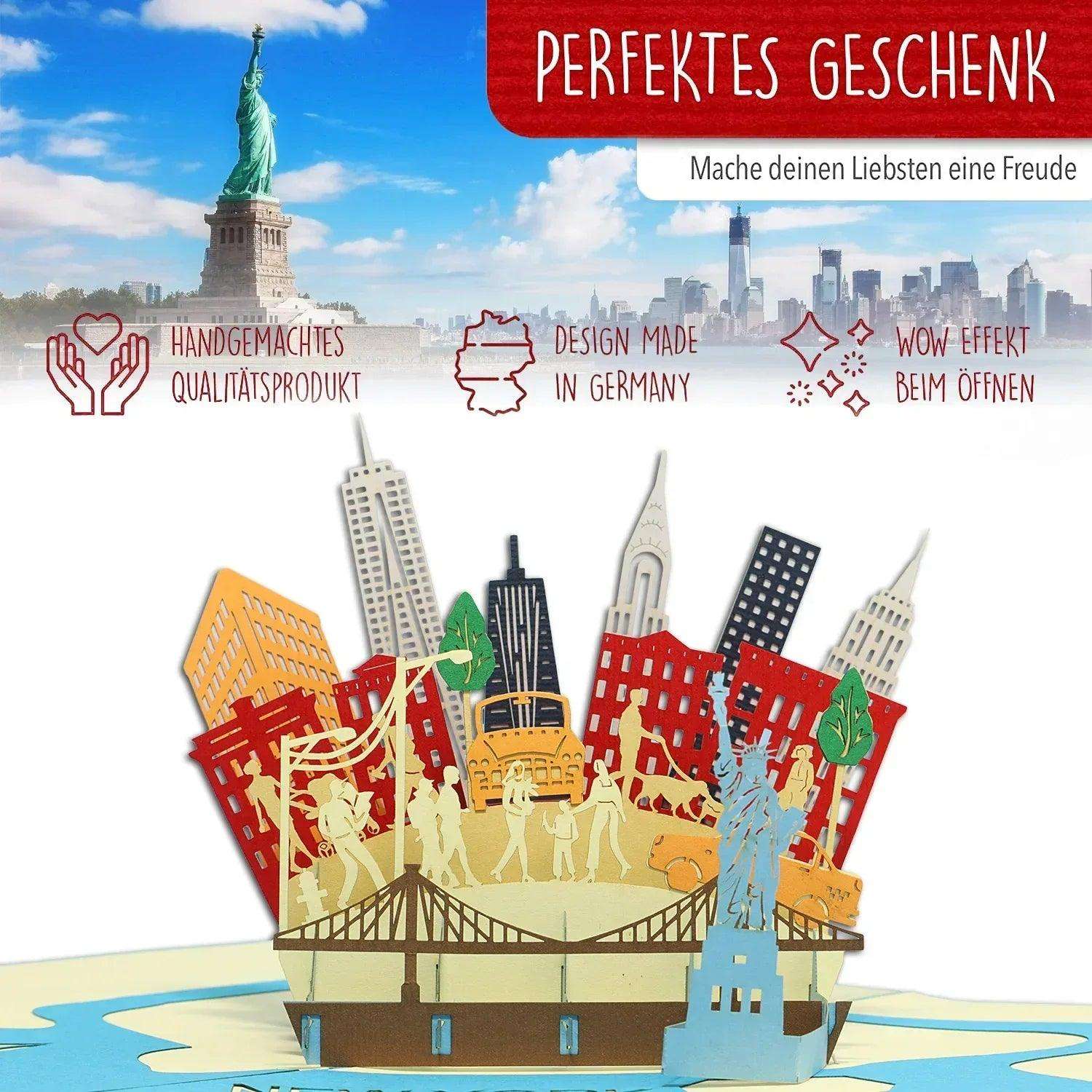 Pop-Up Karte New York - 3D Stadtkarte Stadtbesichtigung Gutschein, N717 LINPopUp N717