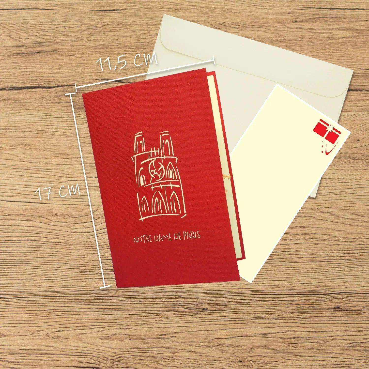Pop-Up Karte Notre Dame de Paris - 3D Stadtkarte Stadtbesichtigung Gutschein, N177 LINPopUp N177