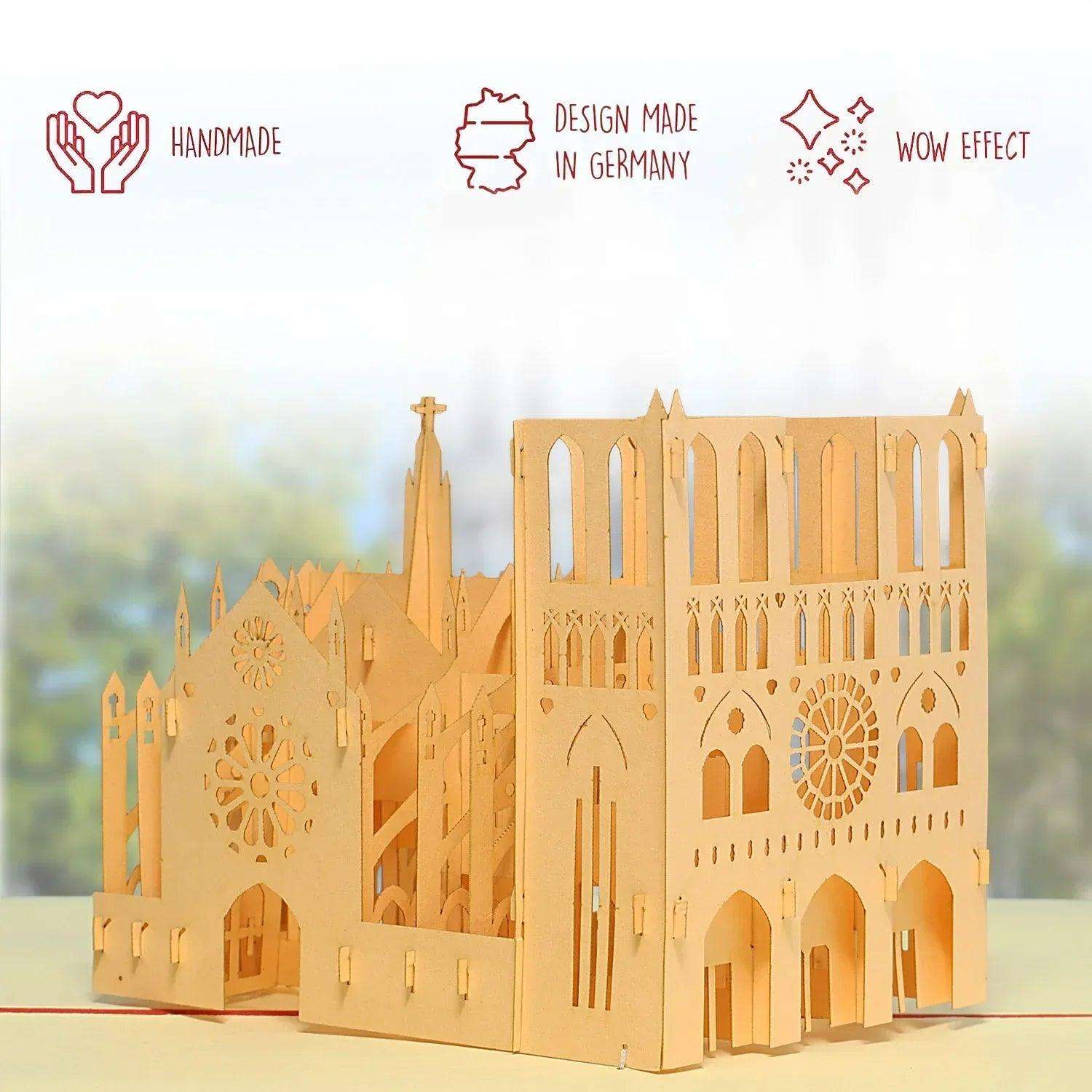 Pop-Up Karte Notre Dame de Paris - 3D Stadtkarte Stadtbesichtigung Gutschein, N177 LINPopUp N177
