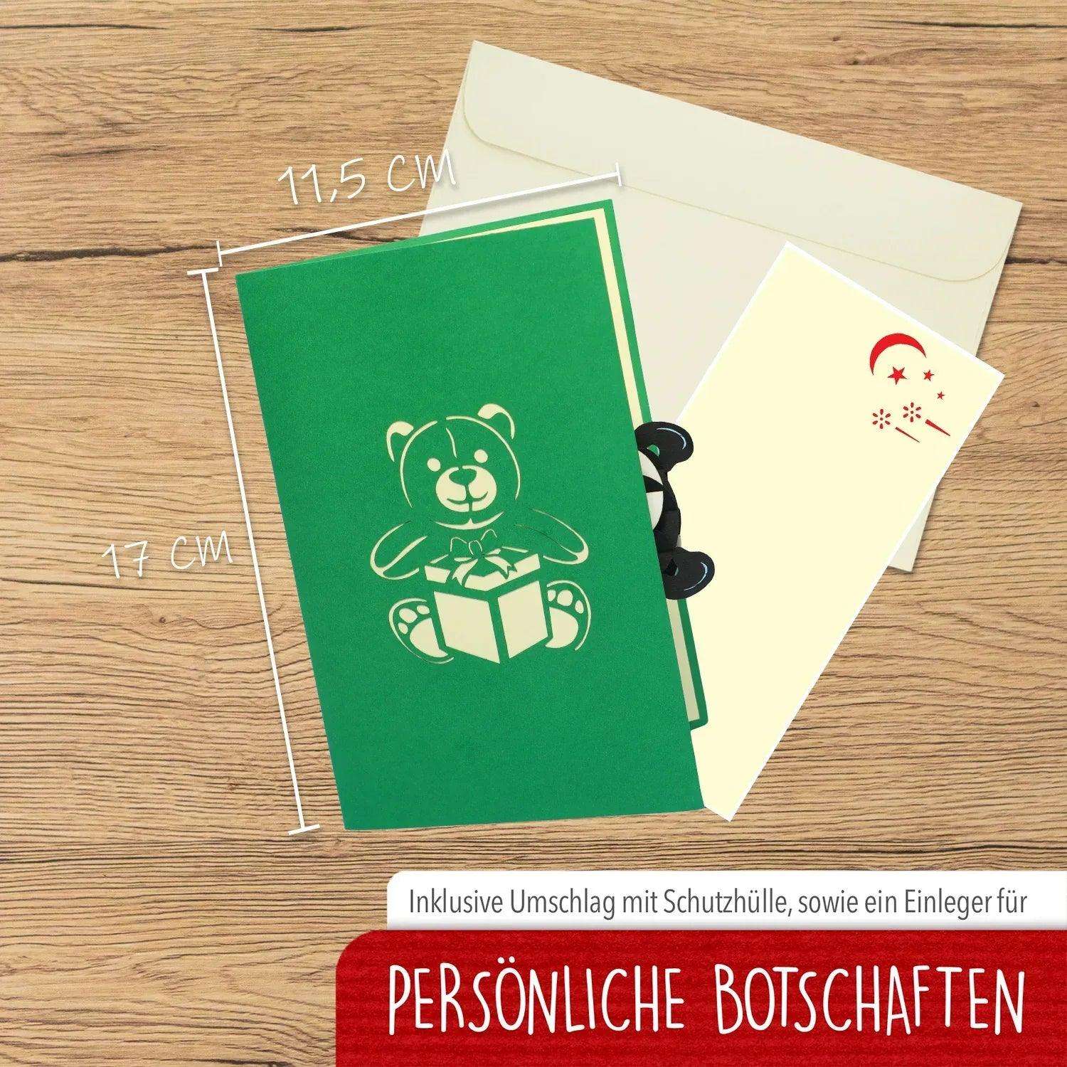 Pop-Up Karte Panda - 3D Grußkarte Tierpark Gutschein Geburtstag, N317 - LINPopUp