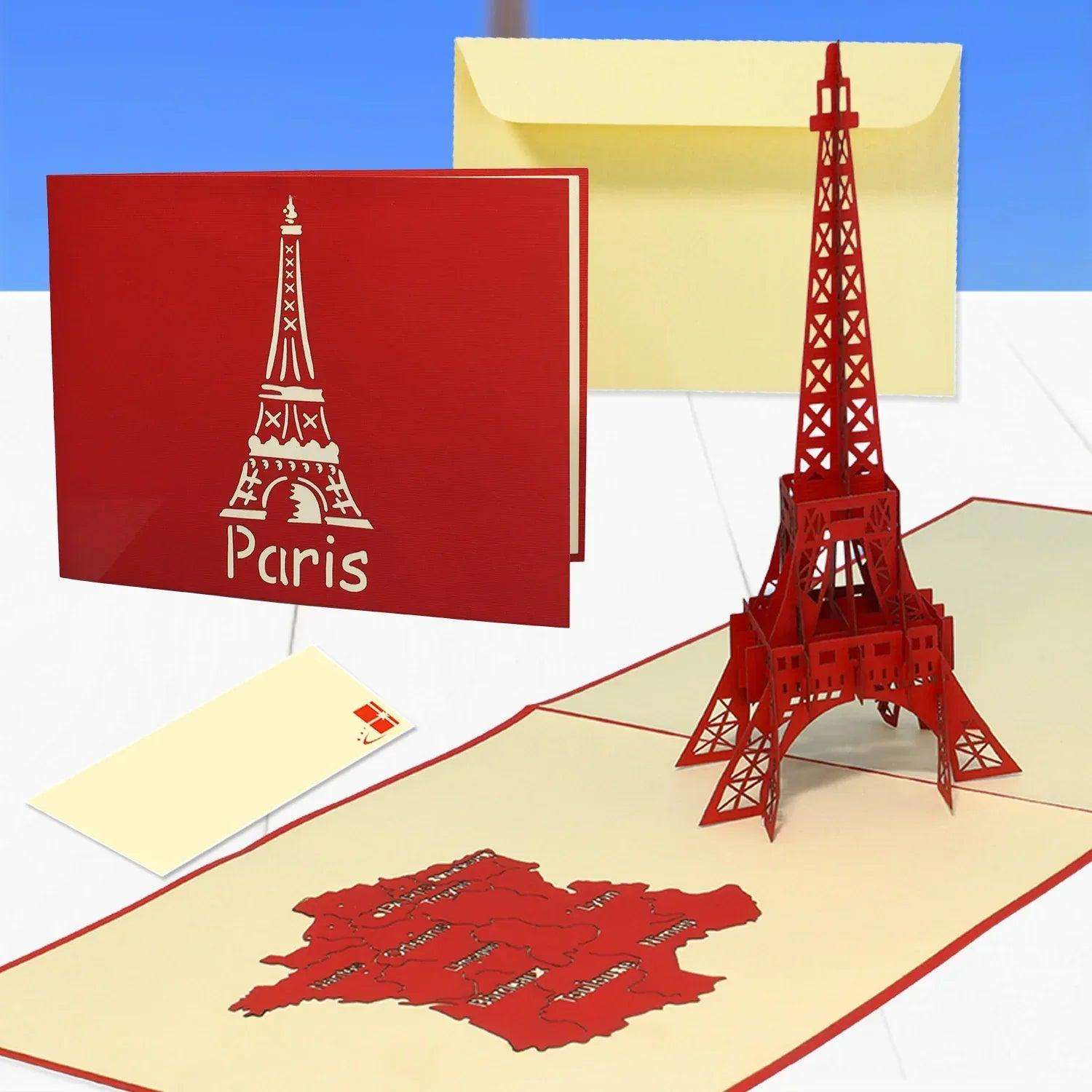 Pop-Up Karte Paris - 3D Stadtkarte Stadtbesichtigung Gutschein, N181 - LINPopUp