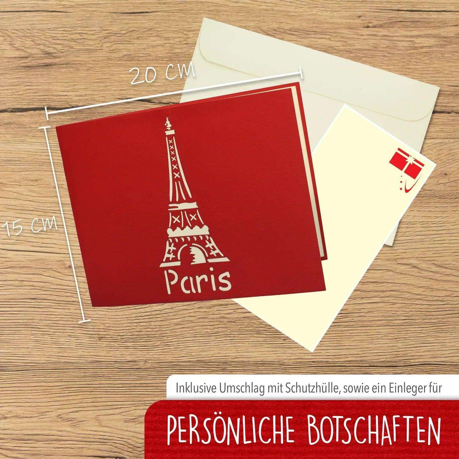 Pop-Up Karte Paris - 3D Stadtkarte Stadtbesichtigung Gutschein, N181 - LINPopUp