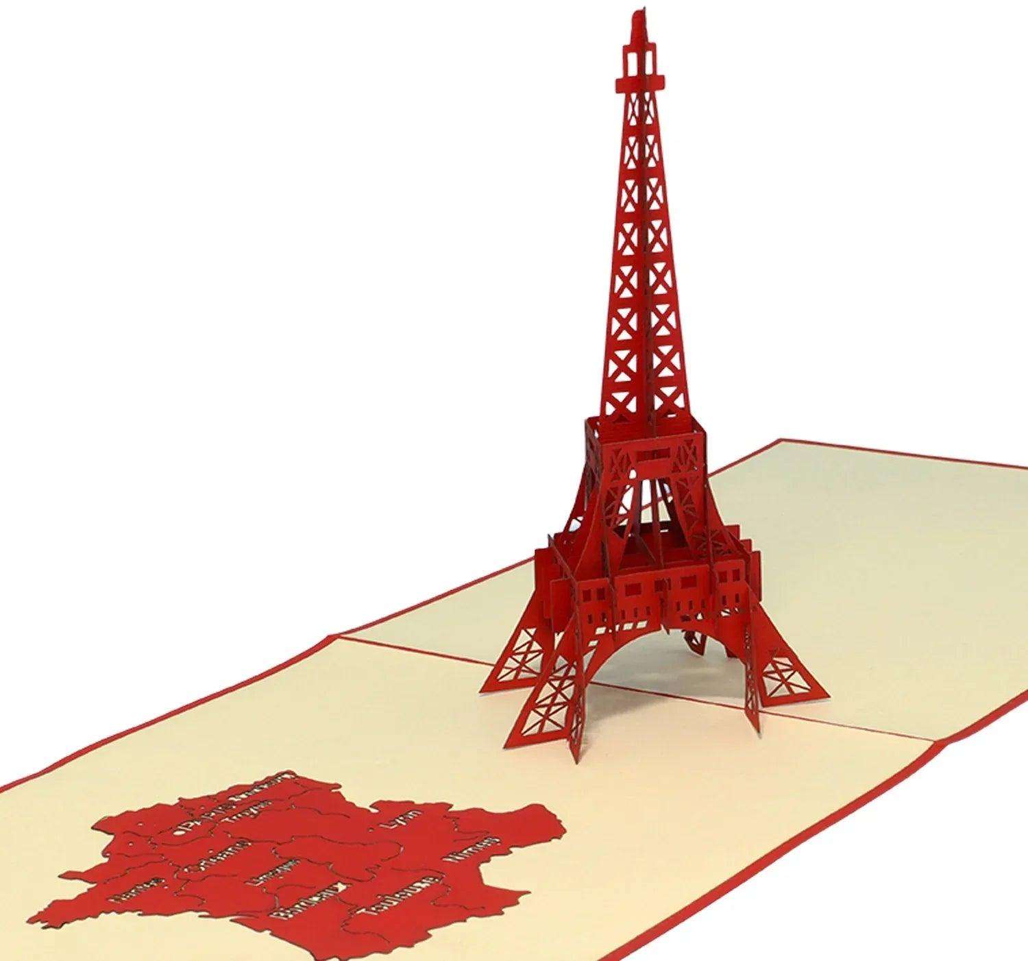 Pop-Up Karte Paris - 3D Stadtkarte Stadtbesichtigung Gutschein, N181 - LINPopUp