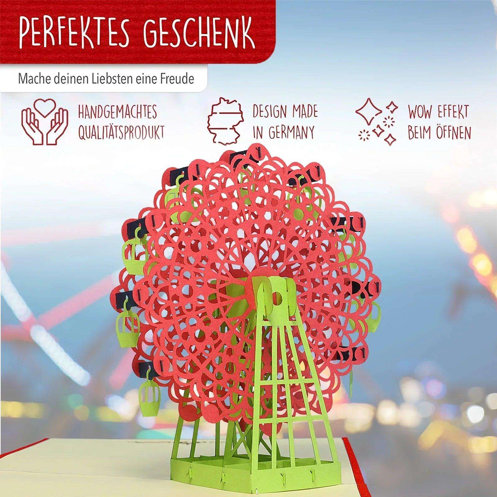 Pop-Up Karte Riesenrad - 3D Stadtkarte Stadtbesichtigung Gutschein, N167 - LINPopUp