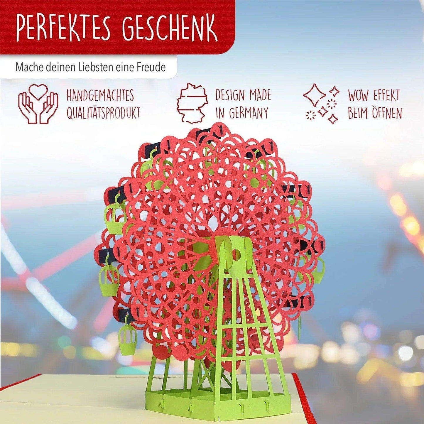 Pop-Up Karte Riesenrad - 3D Stadtkarte Stadtbesichtigung Gutschein, N167 - LINPopUp