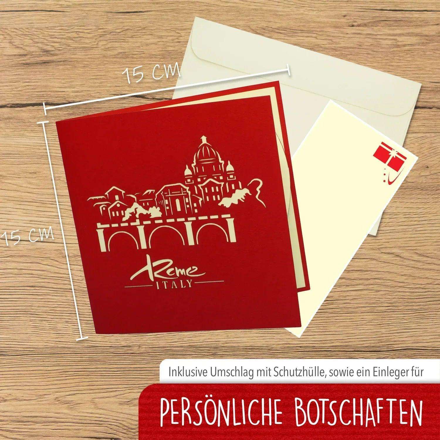 Pop-Up Karte Rom - 3D Stadtkarte Stadtbesichtigung Gutschein, N363 - LINPopUp