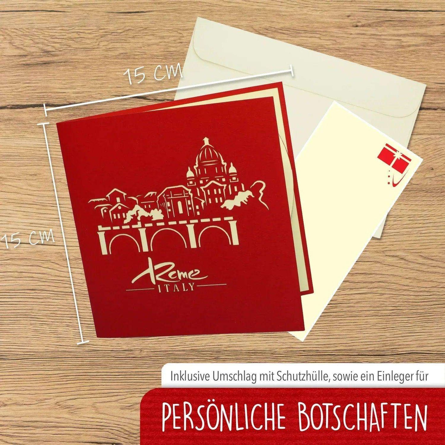 Pop-Up Karte Rom - 3D Stadtkarte Stadtbesichtigung Gutschein, N363 - LINPopUp