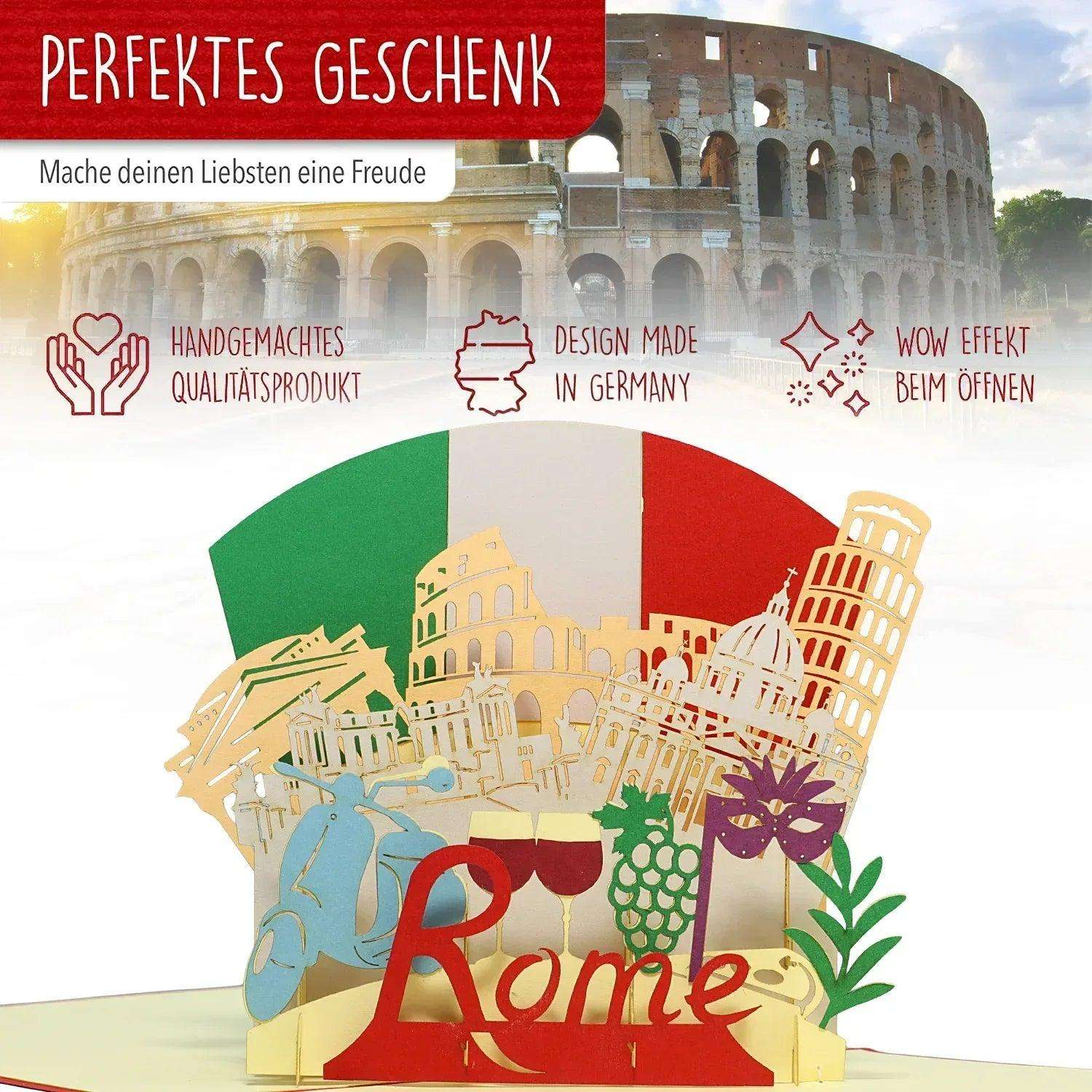 Pop-Up Karte Rom - 3D Stadtkarte Stadtbesichtigung Gutschein, N363 - LINPopUp