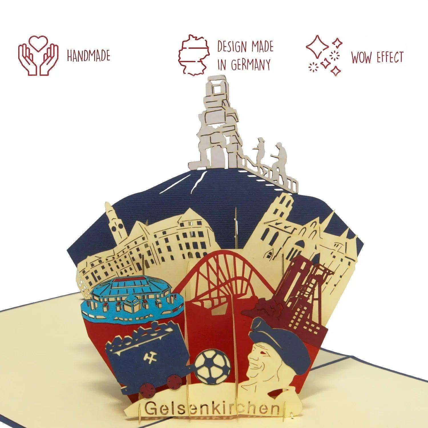 Pop-Up Karte Ruhrgebiet - 3D Gelsenkirchen Stadtbesichtigung Gutschein, N366 LINPopUp N366