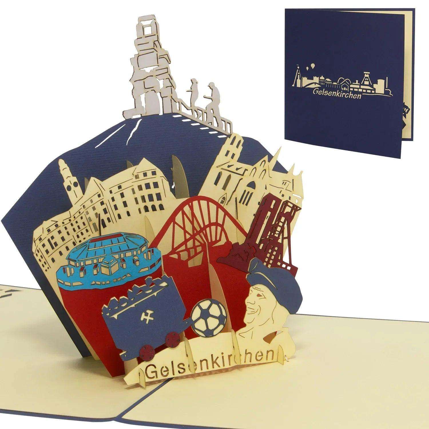 Pop-Up Karte Ruhrgebiet - 3D Gelsenkirchen Stadtbesichtigung Gutschein, N366 LINPopUp N366