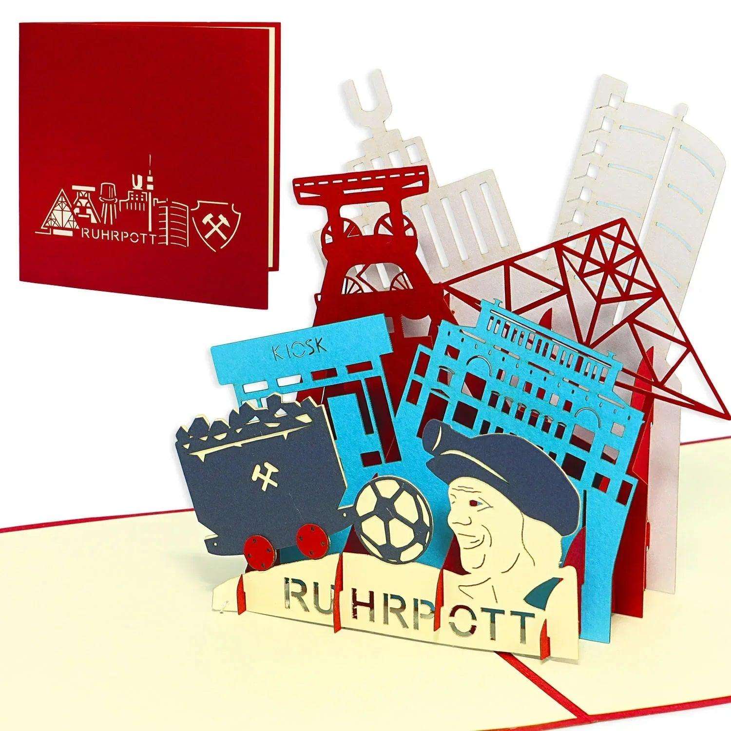 Pop-Up Karte Ruhrgebiet - 3D Stadtkarte Stadtbesichtigung Gutschein, N267 LINPopUp N267