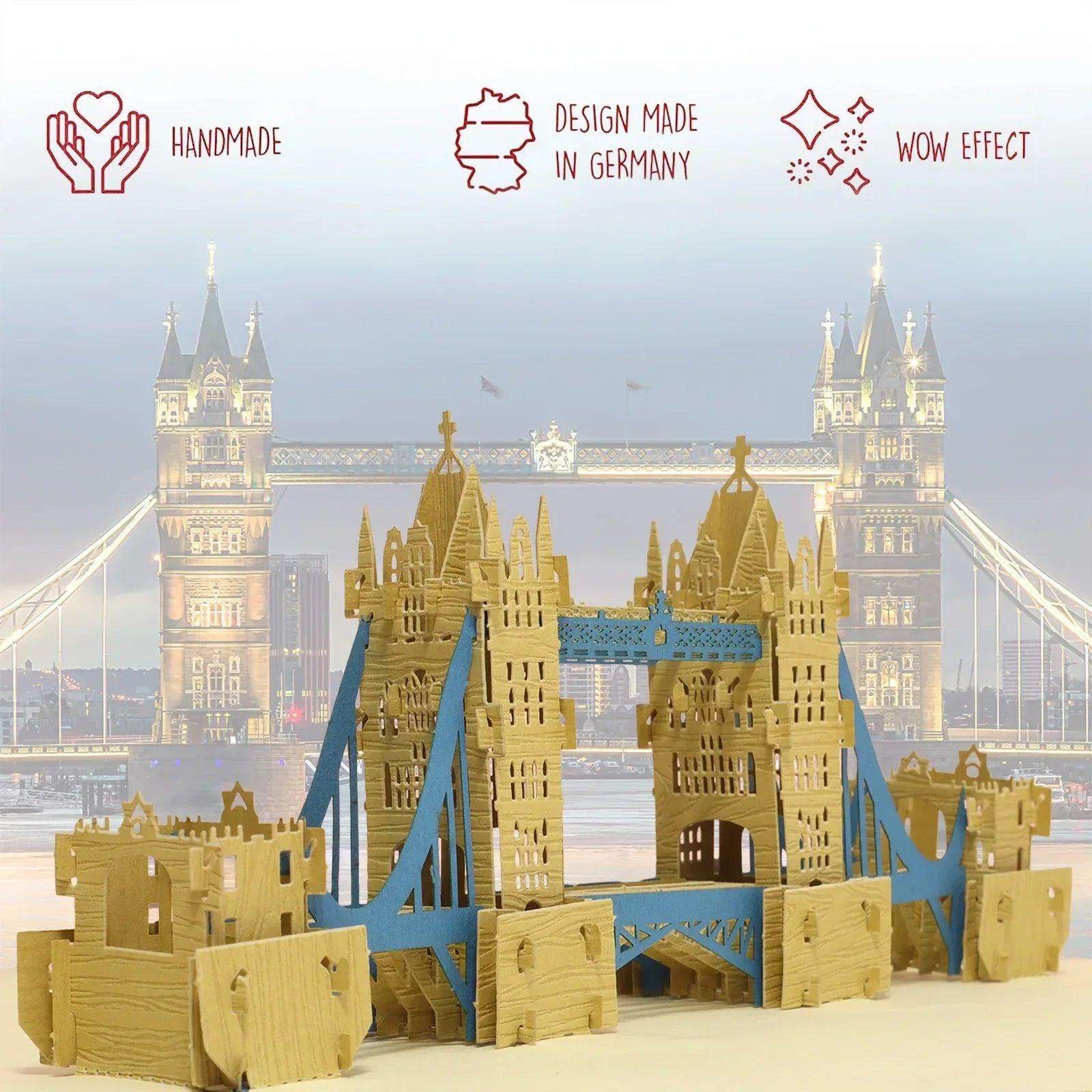 Pop-Up Karte Tower Bridge - 3D Stadtkarte Stadtbesichtigung Gutschein, N187 - LINPopUp