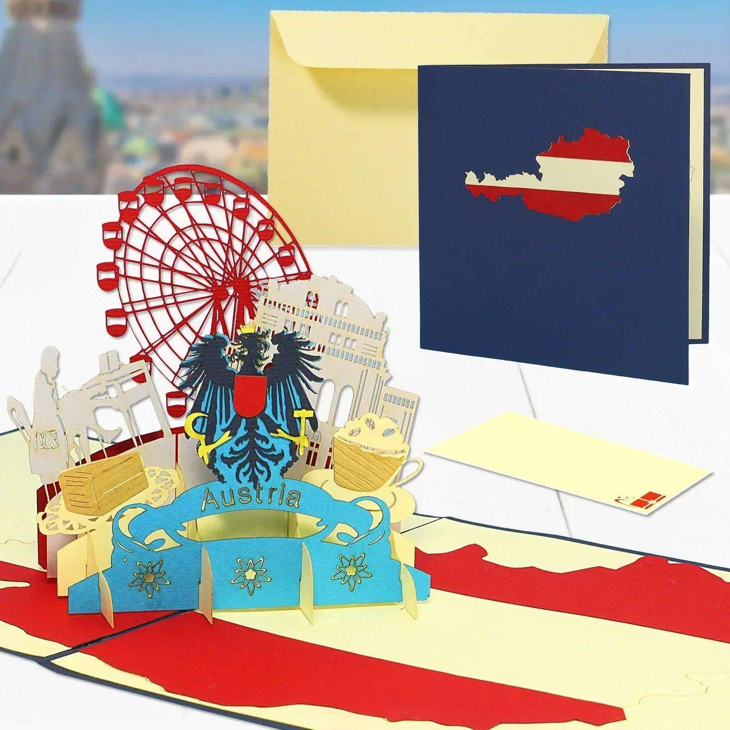 Pop-Up Karte Wien - 3D Stadtkarte Stadtbesichtigung Gutschein, N236 LINPopUp N236