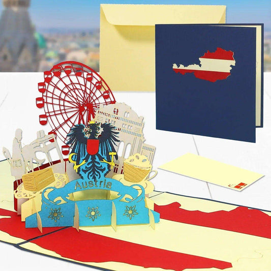 Pop-Up Karte Wien - 3D Stadtkarte Stadtbesichtigung Gutschein, N236 - LINPopUp