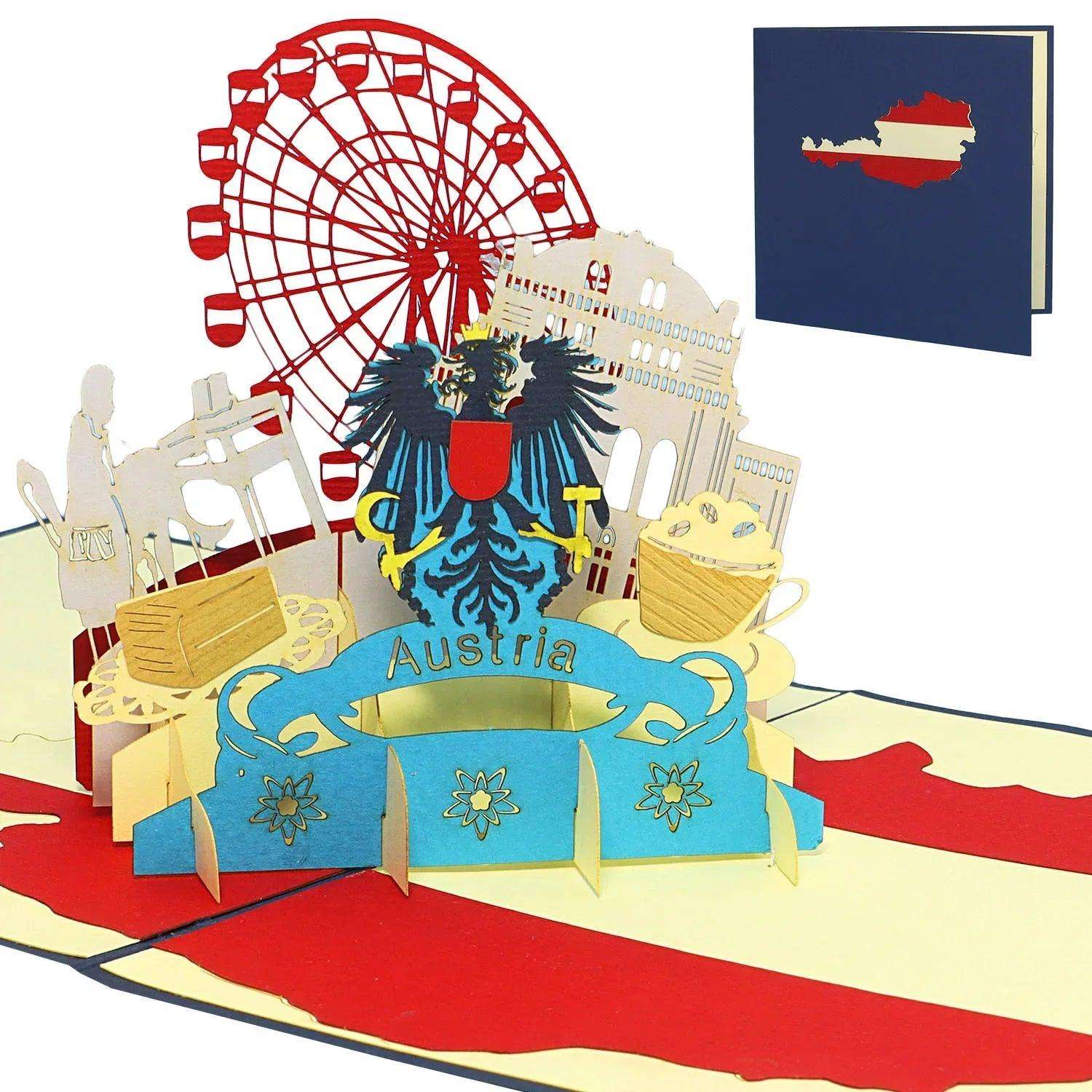 Pop-Up Karte Wien - 3D Stadtkarte Stadtbesichtigung Gutschein, N236 LINPopUp N236