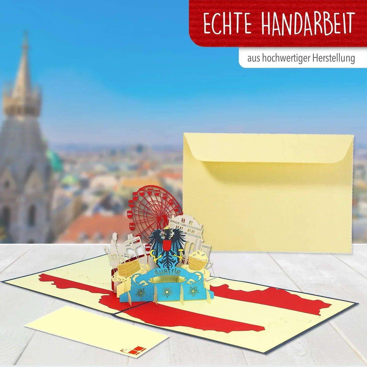 Pop-Up Karte Wien - 3D Stadtkarte Stadtbesichtigung Gutschein, N236 - LINPopUp
