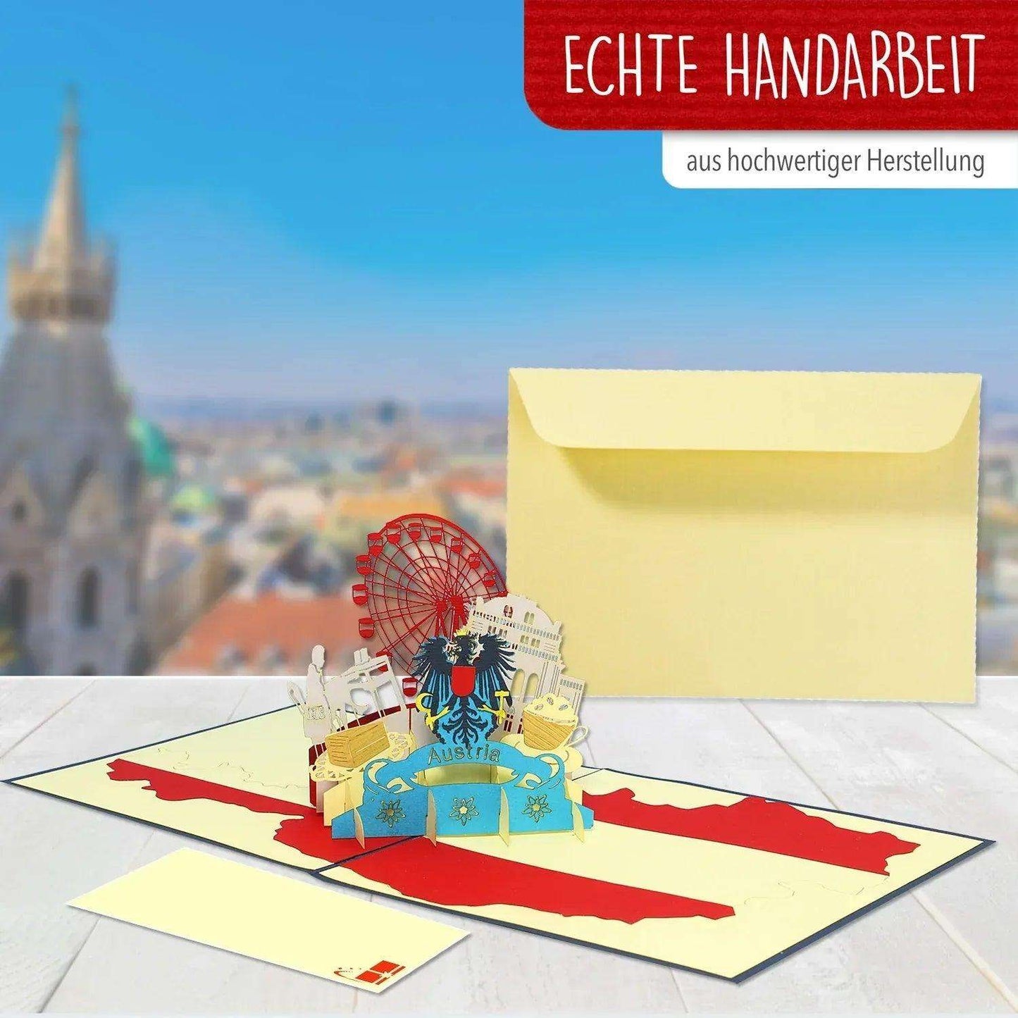 Pop-Up Karte Wien - 3D Stadtkarte Stadtbesichtigung Gutschein, N236 - LINPopUp