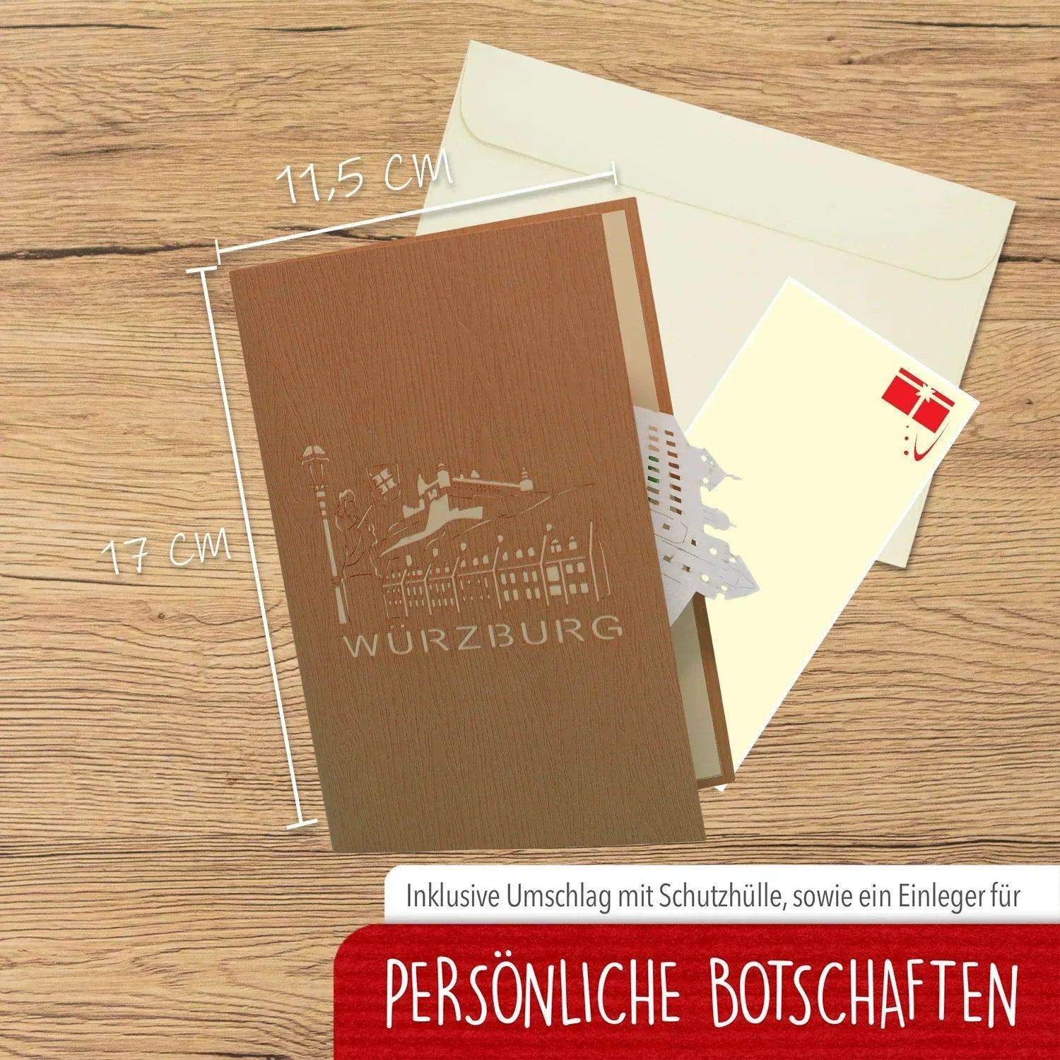 Pop-Up Karte Würzburg - 3D Stadtkarte Stadtbesichtigung Gutschein, N351 LINPopUp N351