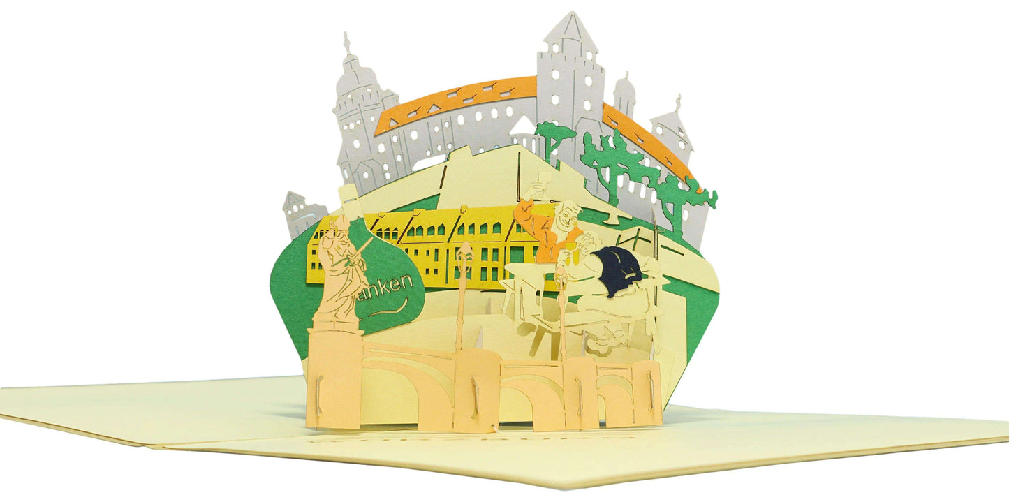 Pop-Up Karte Würzburg - 3D Stadtkarte Stadtbesichtigung Gutschein, N351 - LINPopUp