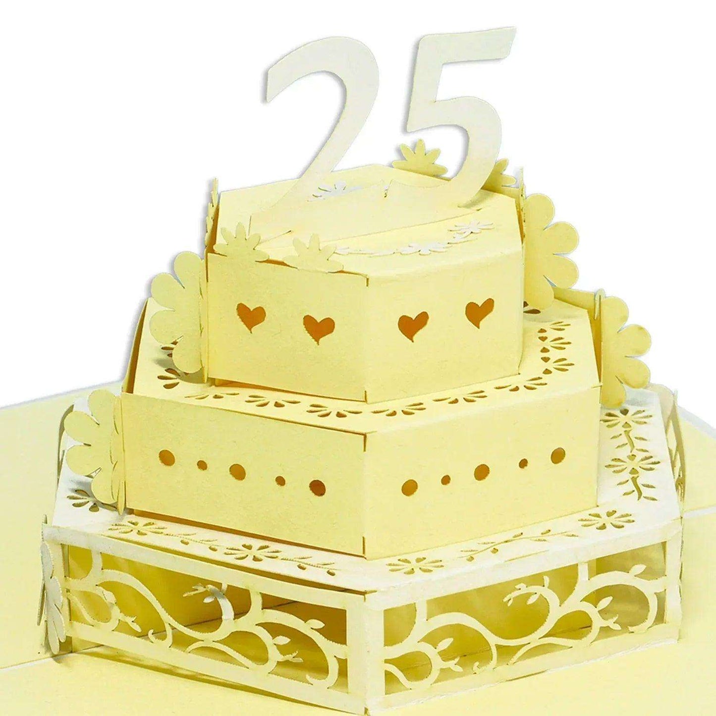 25. Hochzeitstag, Silberne Hochzeit Karte 3D Pop-Up - Silberhochzeit, N211 - LINPopUp