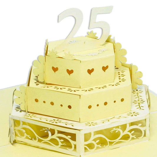 25. Hochzeitstag, Silberne Hochzeit Karte 3D Pop-Up - Silberhochzeit, N211 LINPopUp N211