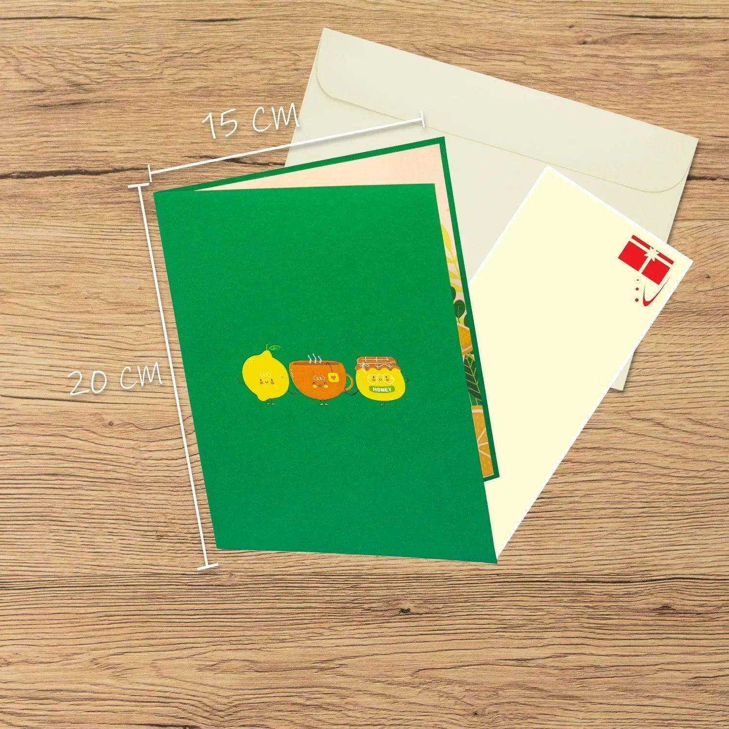 3D Pop-Up Karte mit Zitrone - Honig -Tee, N329 LINPopUp N329